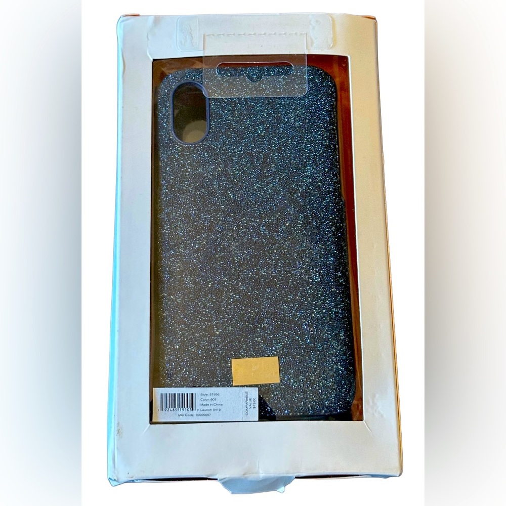 NEW Tory Burch Swarovski iPhone X Phone Blue Case In Box 57956